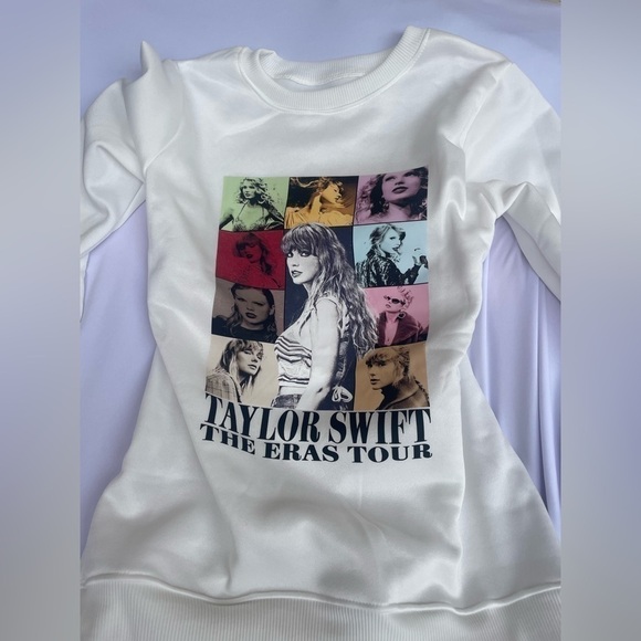 Women’s Music-Inspired Sweatshirt – The Eras Tour Design – Size S – White – NWT - Picture 4 of 13